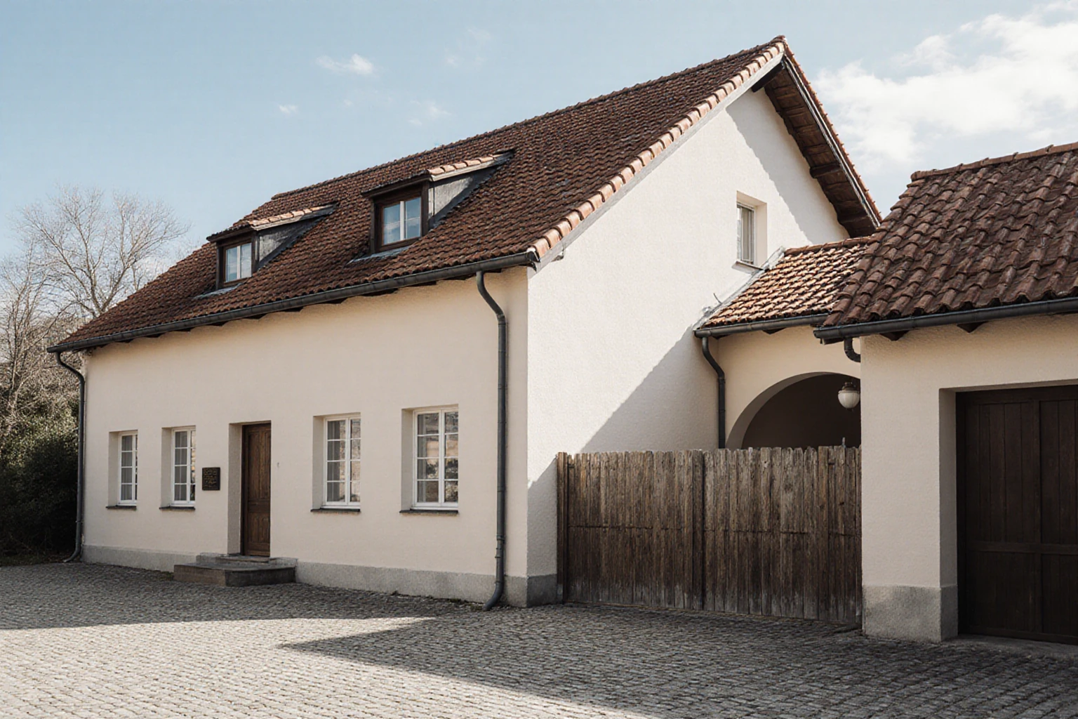 Österreichisches Wohnhaus mit Nebengebäude und Hof